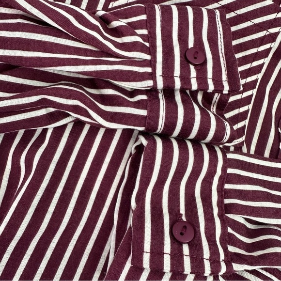 Passport Striped Button Down Collar Cuffed Shirt M - Picture 6 of 6